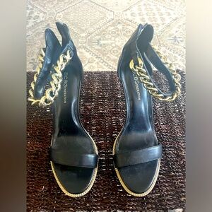 BCBGENERATION Women's Jadia Chain Detail Dress Sandals in faux leather tan 9